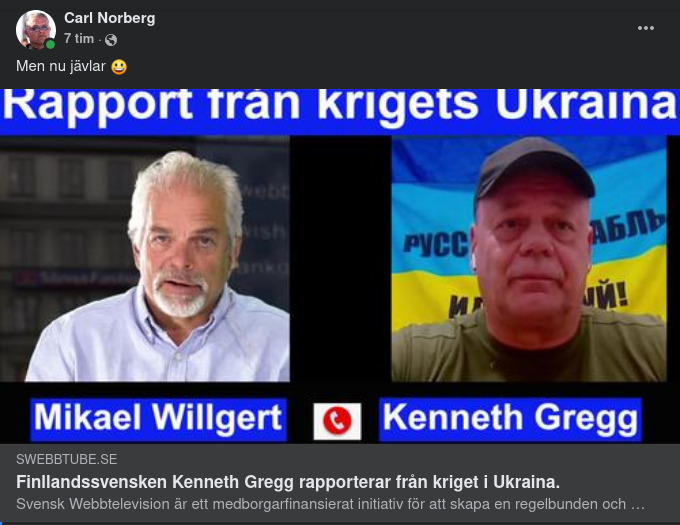 Ukrainarapport På Swebbtube Med Kenneth Gregg