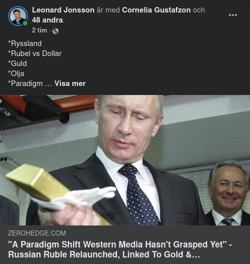 Rubel, Guld, Olja & Dollar