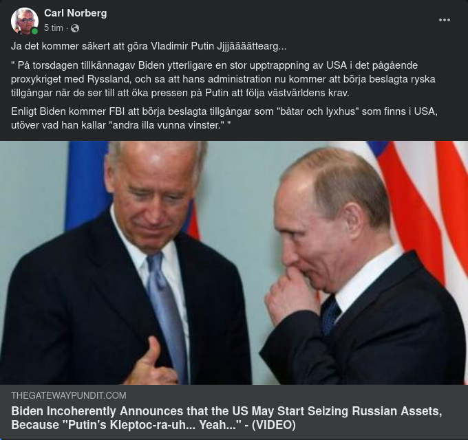 Biden Tänker Beslagta Ryska Tillgångar