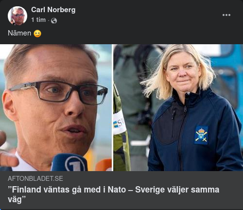 Sverige Förväntas Följa Finland In I NATO