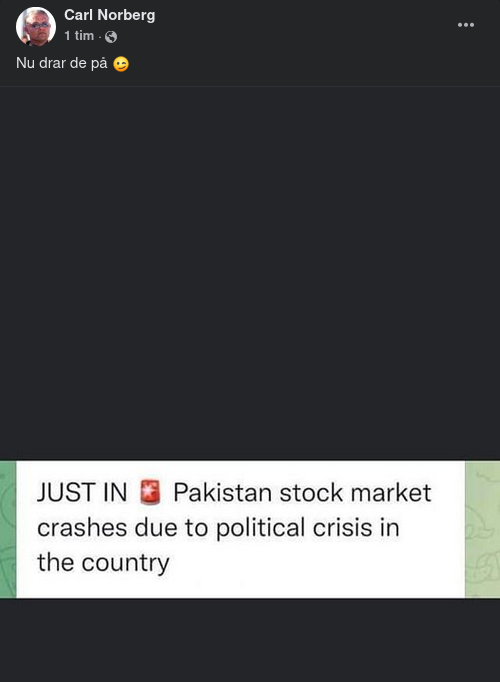 Pakistansk Börskrasch