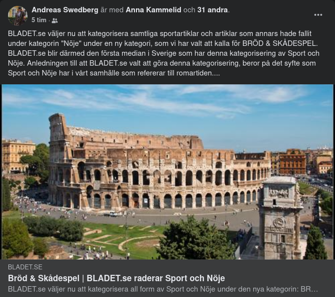 Bröd & Skådespel Hos Bladet.se