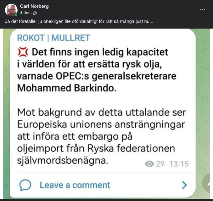 Självmordsbenäget Oljeembargo