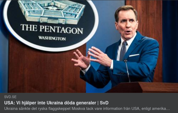 Pentagon Förnekar Inblandning I Ryska Generalers Död