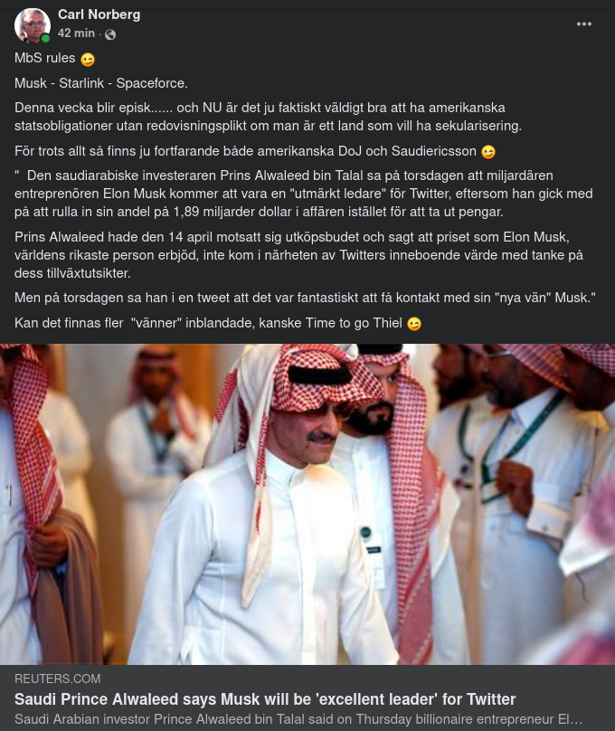 Musks Nya Vän Prins Alwaleed bin Talal