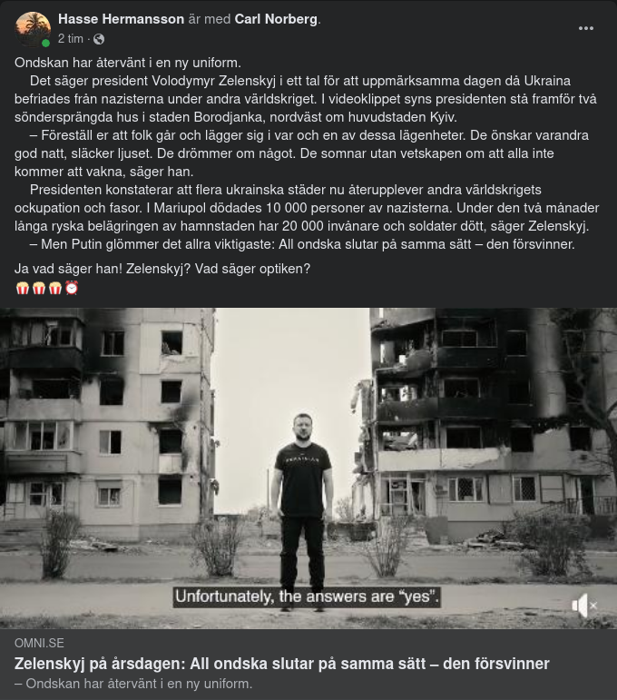 Försvinnande Ondska Från Zelensky