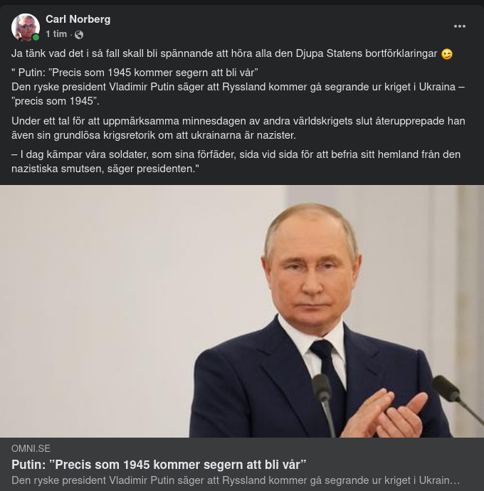 Segerförvissad Putin