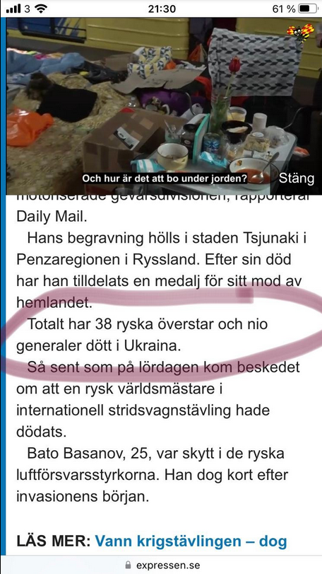 Rättegångskostnader & Döda Ryska Militärbefäl