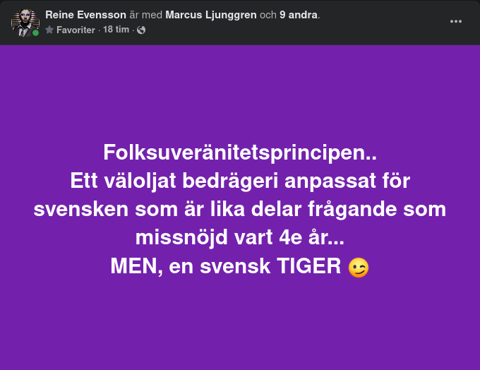 En Svensk Tiger & Folksuveränitetsprincipen