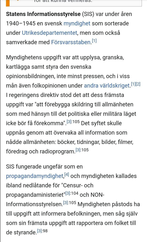 SIS - Statens Informationsstyrelse