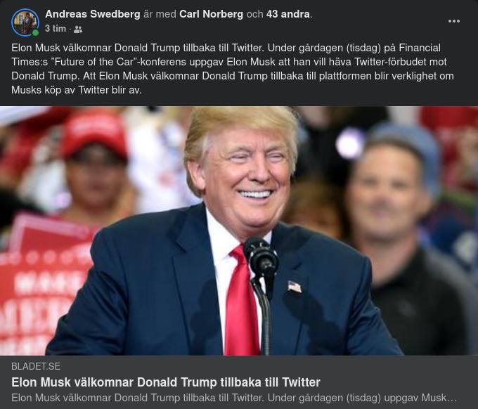 Musk Välkomnar Trump Åter Till Twitter