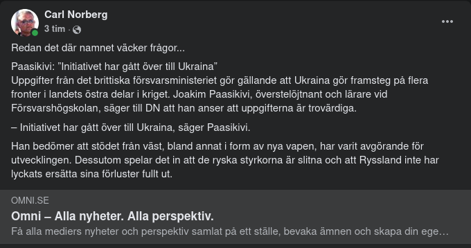 Barnbarnsbarnet Paasikivi Om Ukrainakonflikten