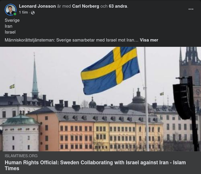 Svensk-Israeliskt Samarbete Mot Iran