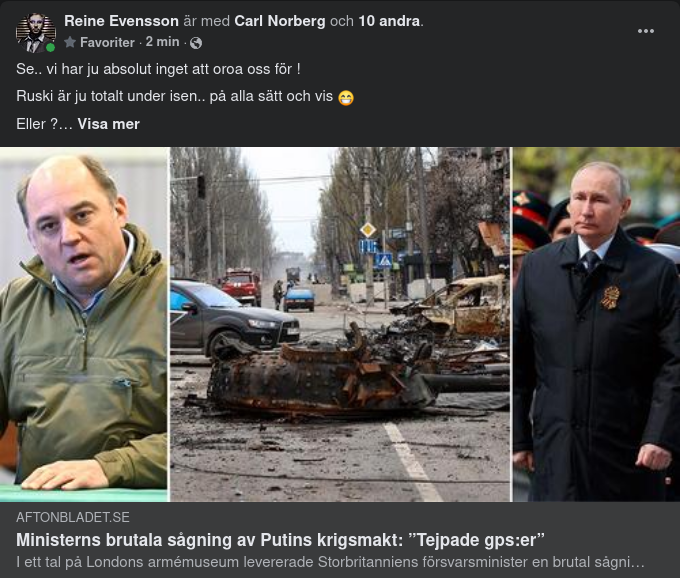 Putins Krigsmakt Brutalsågad Av Brittisk Försvarsminister