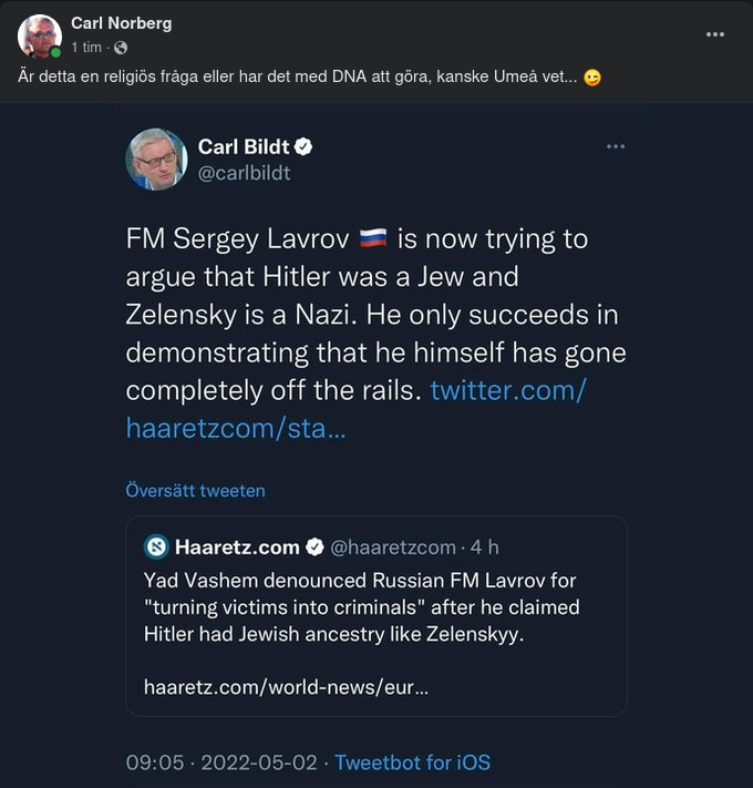 Bildt, Lavrov, Hitler & Judar