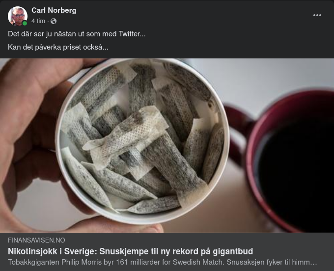 Philip Morris Budar På Swedish Match