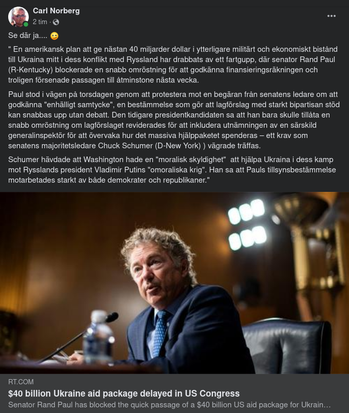 Rand Paul Vill Ha Hjälppaketsspenderingsövervakning