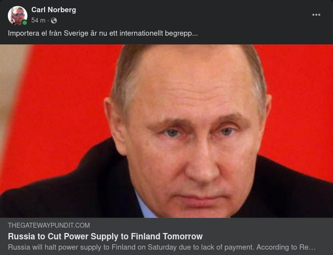 Ryskt Elexportstopp För Finland