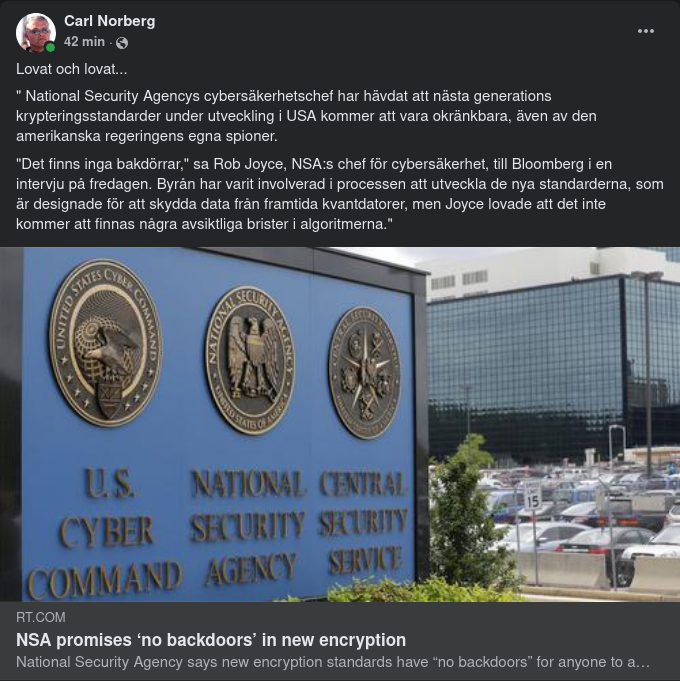 Bakdörrsfrittslovande NSA