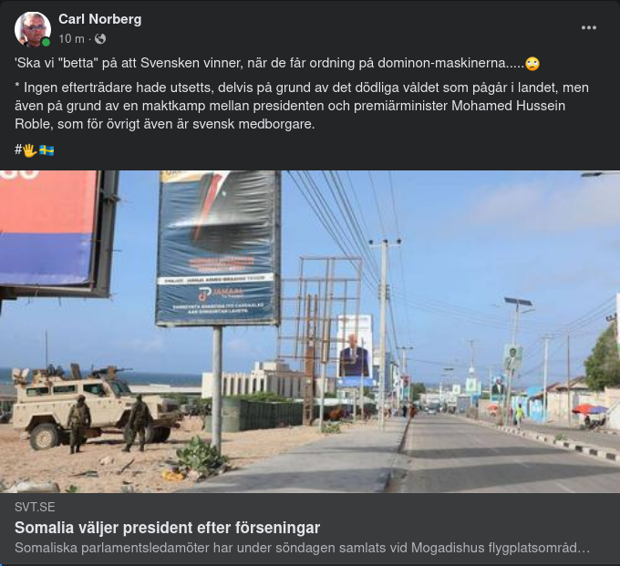 Svenskt I Somalias Maktkamp