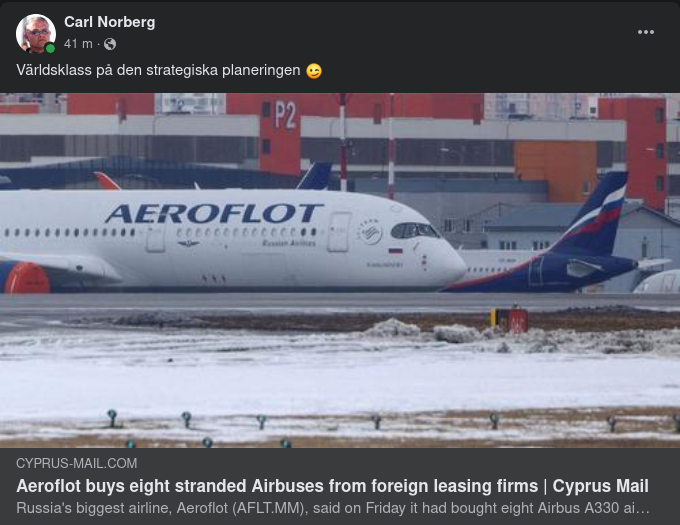 Aeroflot Köper Åtta Airbus Av Leasingfirma
