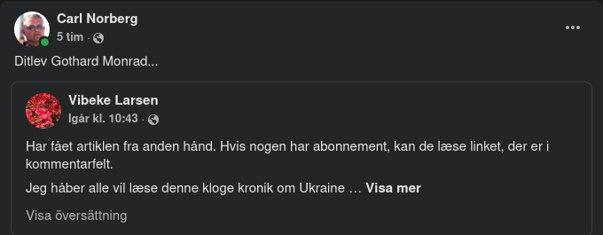 Om Ukrainakonflikten Från Danmark
