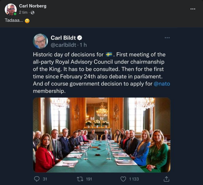 Bildsköne Kalle Twittrar Glatt