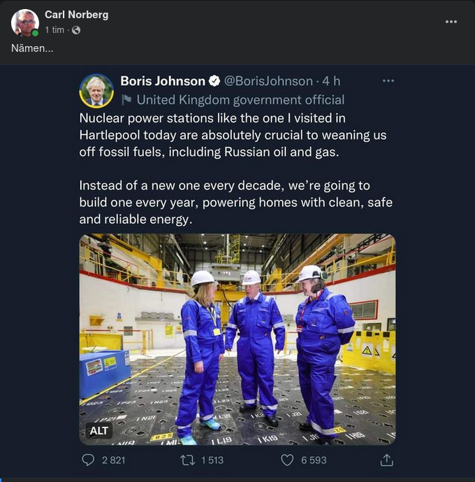 Boris Tänker Bygga Kärnkraft