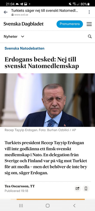 Fortsatt Nej-Sägande Erdogan