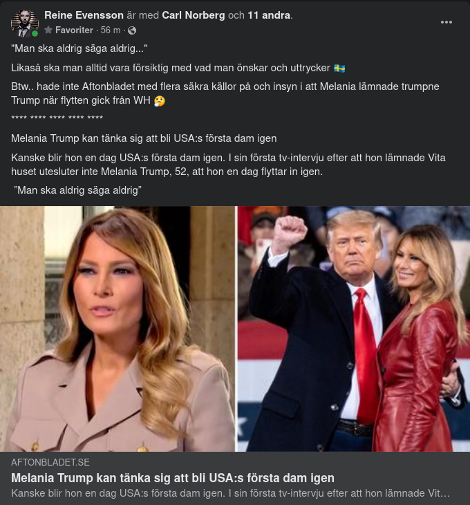 Melania I Första Dam Tankar