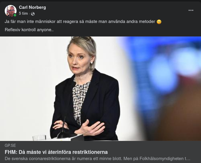 FHM Om Scenarion För Restriktionsåterinförande