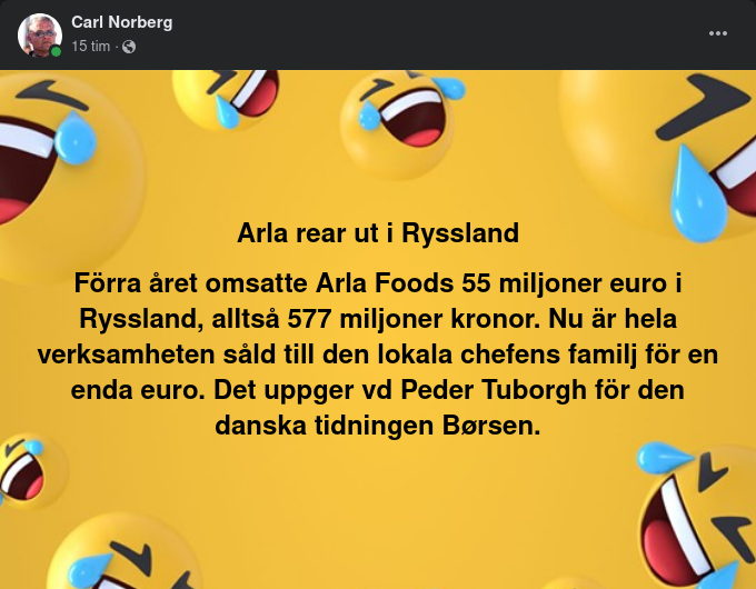 Arla Säljer Billigt I Ryssland