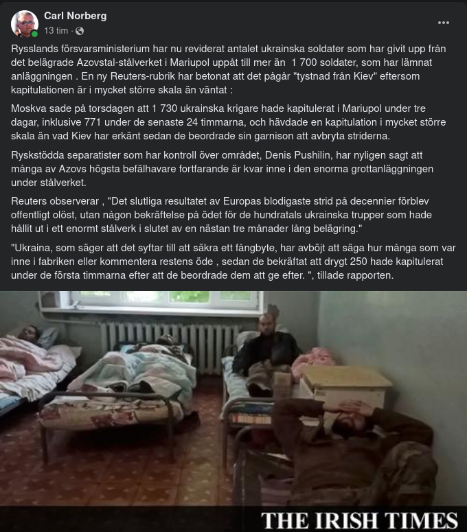 Ryssland Reviderar Antal Azovtal-Fångar Under Ukrainsk Tystnad