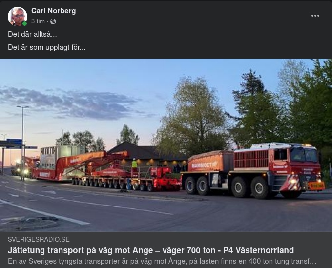 Tungtransport Till Ånge