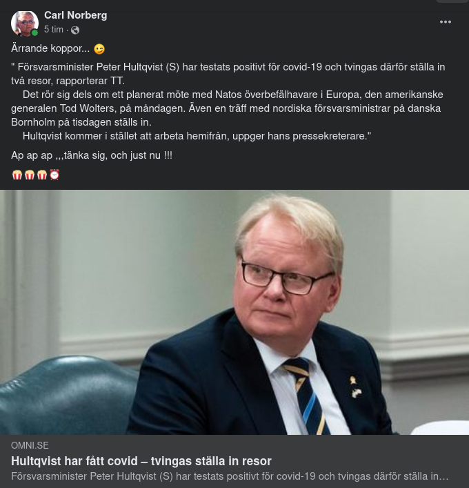 Covidiotismittad Hultqvist