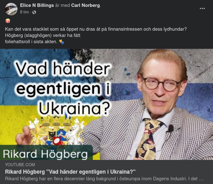 Foliehattsroll För Rikard Högberg