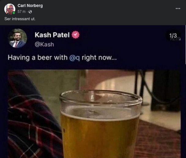 Kash Patel Tar En Q-Öl