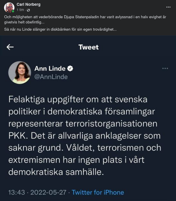 Felaktiga Terroristanklagelser Enligt Linde