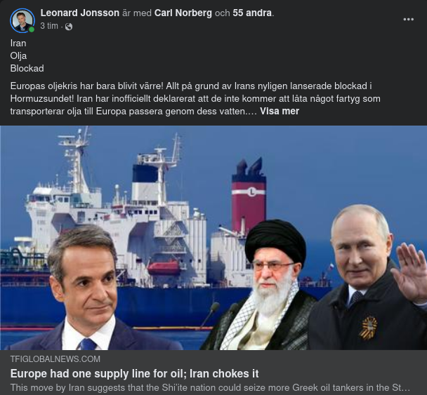 Iran & Oljetransportled Till Europa