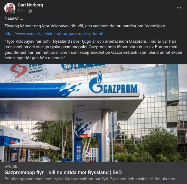 Gazpromtopp Byter Sida