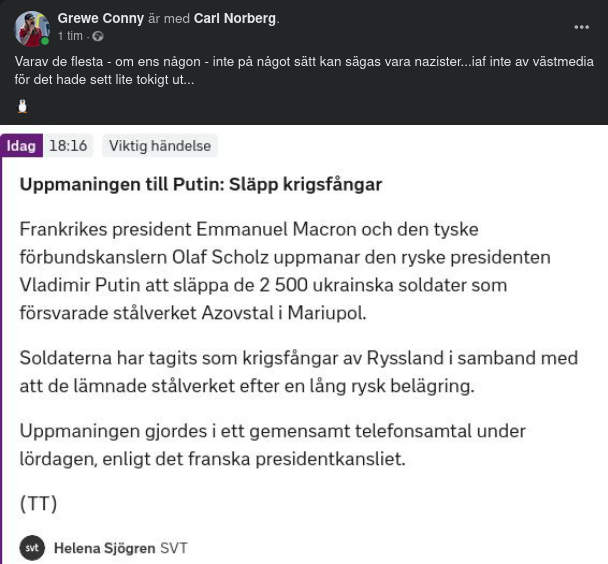 Släpp Krigsfångarna Från Azovstal - Macron & Scholz Till Putin