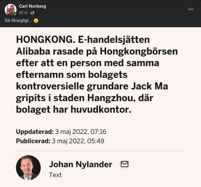 Förargligt Alibaba-Ras