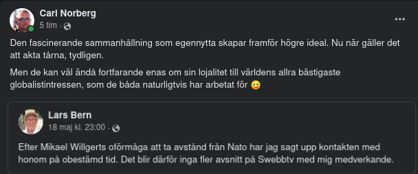 Nato Splittrar Bern & Swebbtv