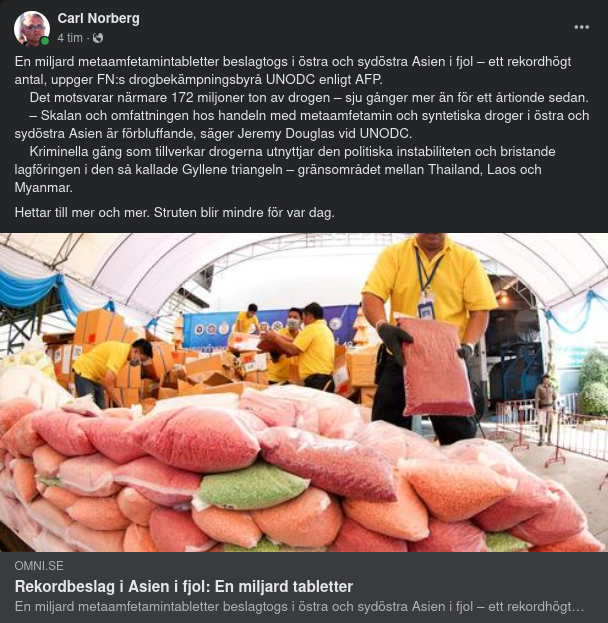 Rekordbeslag I Asien Av Metaamfetamintabletter