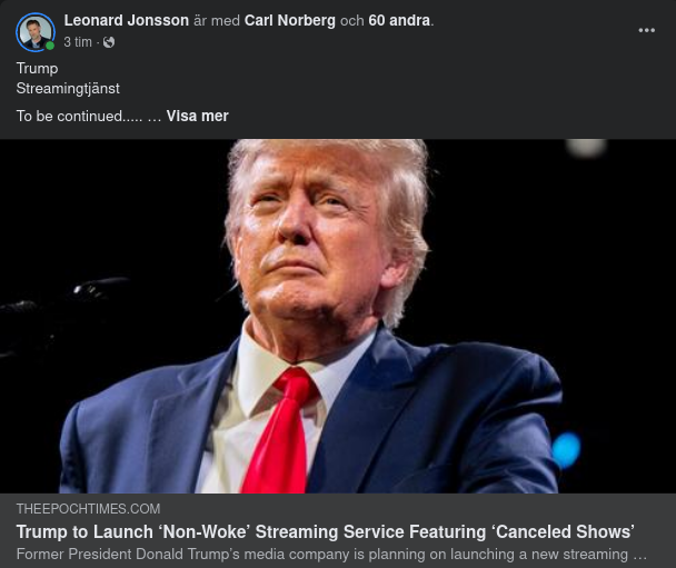 Trump Planerar Lansering Av Streamingtjänst