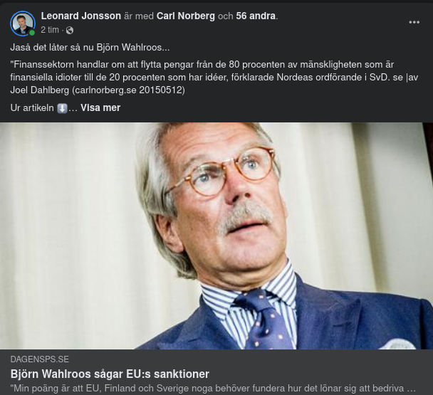 Wahlroos Låter Ånyo