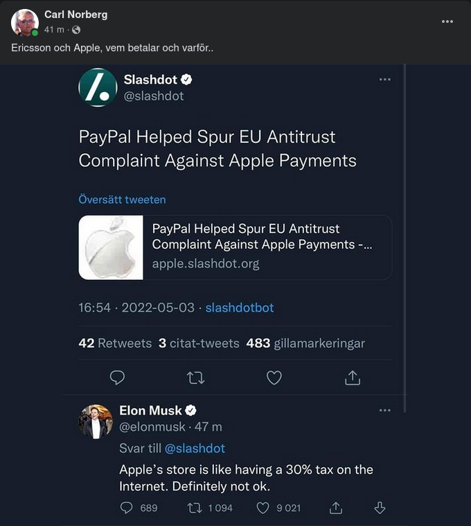 Apple Tar Betalt & Betalar