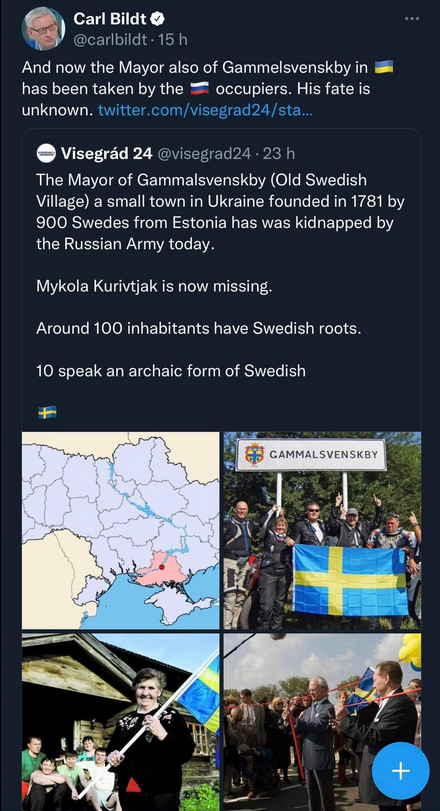 Även Bildt Noterar Gammalsvenskbys Saknade Borgmästare