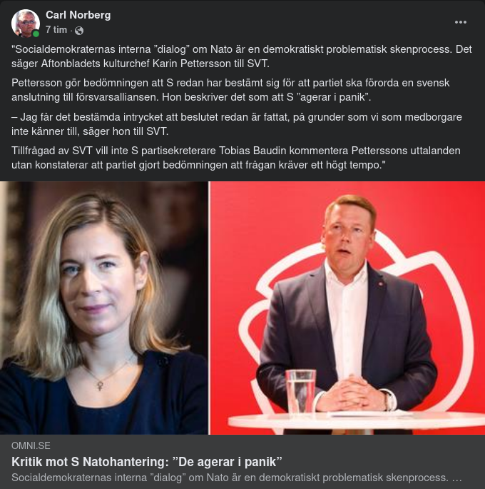 Kritiskt AB Om S Interna NATO-Dialog