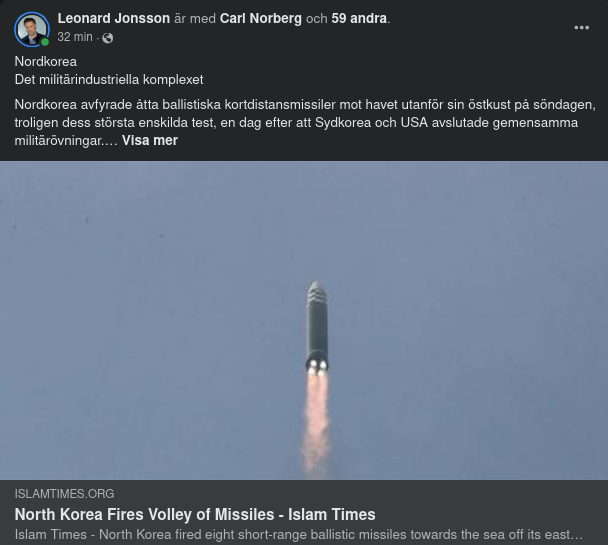 Nordkorea Testar Missiler